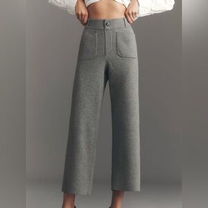 The Colette Knit Crop Wide-Leg Trousers by Maeve